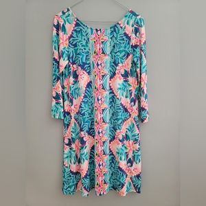 Lilly Pulitzer Seaside Aqua Coconut Cove Engineered Ophelia Dress Size Small
